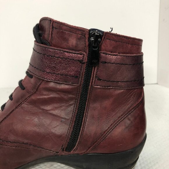 DORKING by Fluchos Agata Red Leather Ankle Booties Size 38 (7.5) - Picture 11 of 14